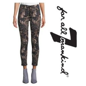 🐻NWT🐻7 For All Mankind Ankle Skinny Paisley Jeans